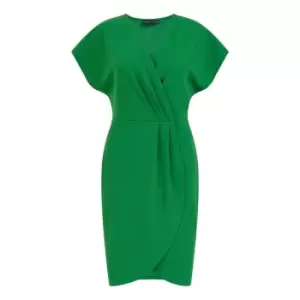 Image of Mela London Green Wrap Front Dress - Green
