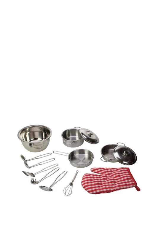 Image of Bigjigs Toys Stainless Steel Kitchenware Set Silver