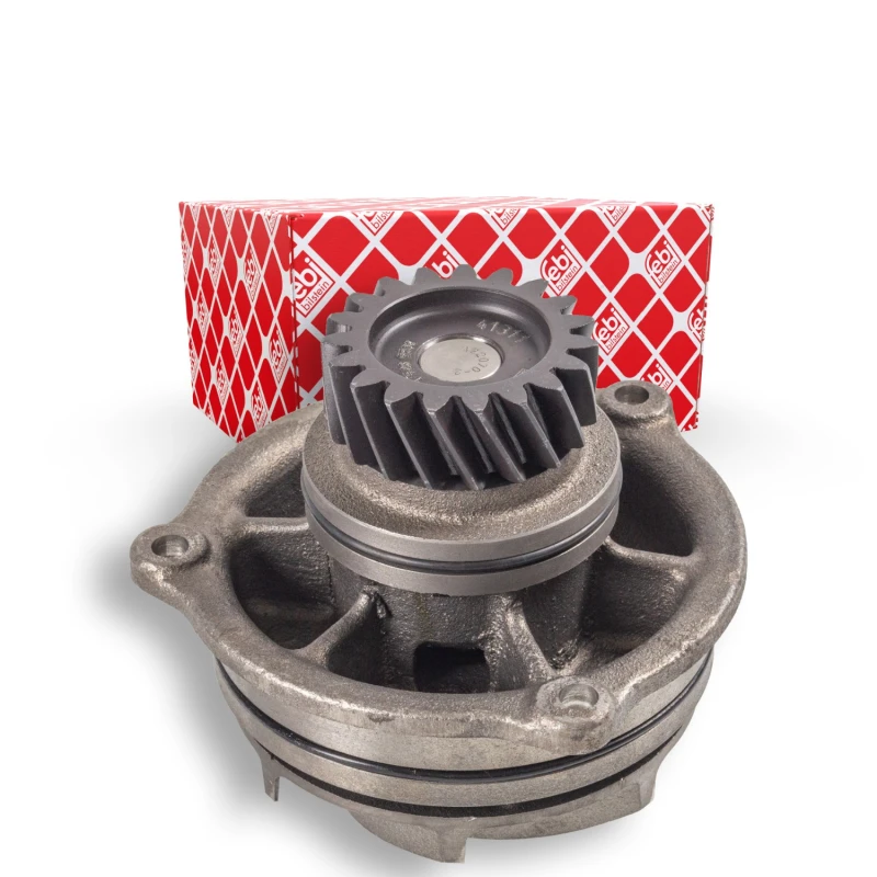 Image of FEBI BILSTEIN 17523 Water pump Number of Teeth: 19, Grey Cast Iron, with gear, with gaskets/seals Grey Cast Iron Water Pump (1260)
