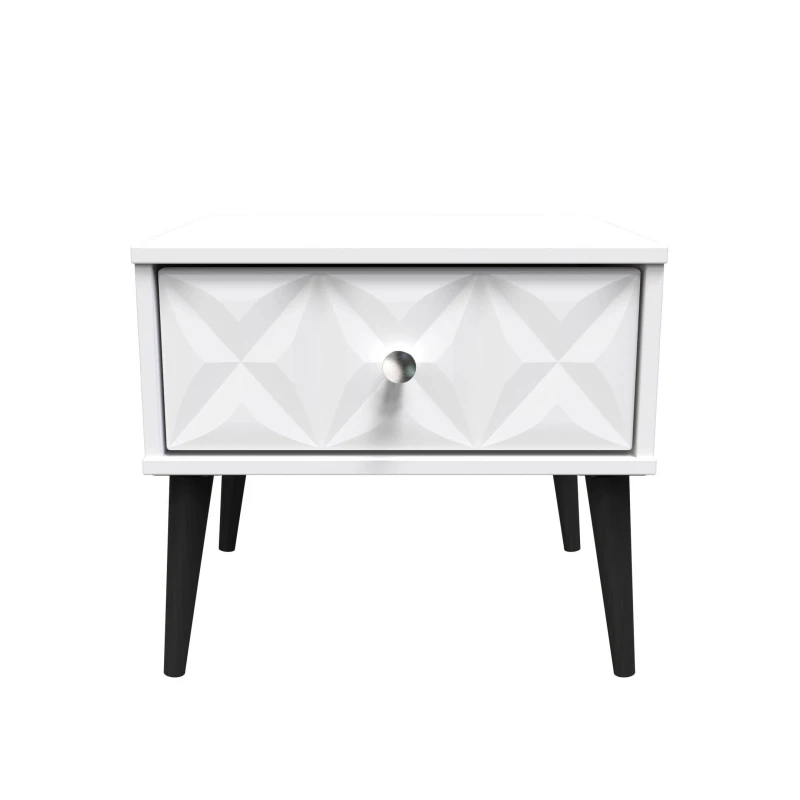 Image of Toledo 1 Drawer Bedside In White Matt (Ready Assembled)