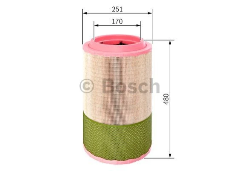 Image of Bosch F 026 400 257 Air filter Filter Insert Air Filter (8)