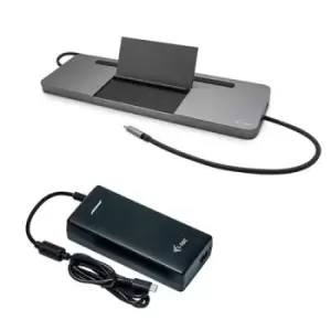 image of i-tec Metal USB-C Ergonomic 4K 3x Display Docking Station with Power Delivery 85 W + Universal Charger 112 W