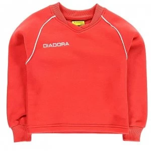 image of Diadora Madrid Sweater Junior Boys - Red/White