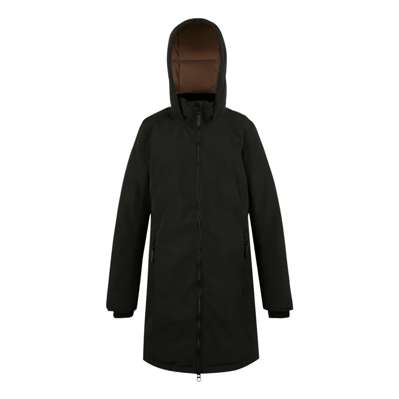 Image of Regatta Womens Marron Long Length Insulated Waterproof Jacket Mocha Black female 16