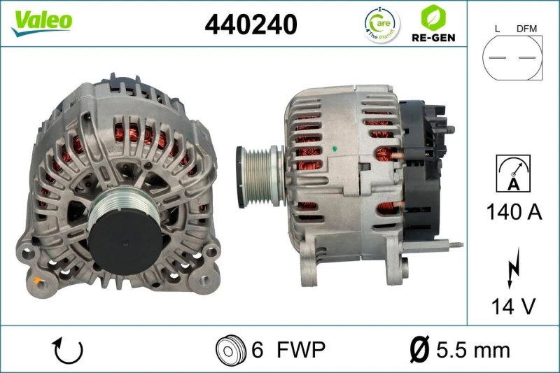 Image of VALEO 440240 Generator Alternator Charging Current: 140A, Voltage: 14V Alternator (4)