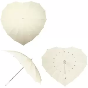 Image of Heart Umbrella with UV Protection White