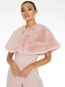 Image of Quiz Navy Faux Fur Wrap Capes - 1