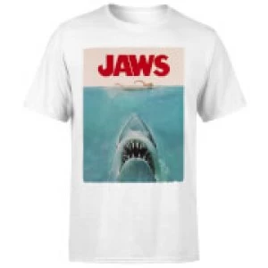 image of Jaws Classic Poster T-Shirt - White - 3XL