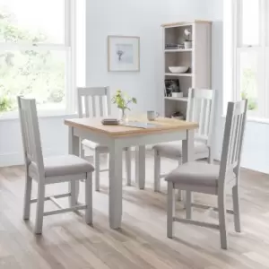 Image of Richmond Flip Top Table with 4 Dining Chairs Grey