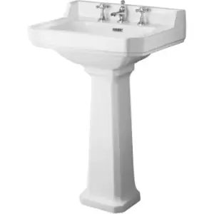 Image of Hudson Reed - Richmond Basin and Full Pedestal 560mm w - 3 Tap Hole