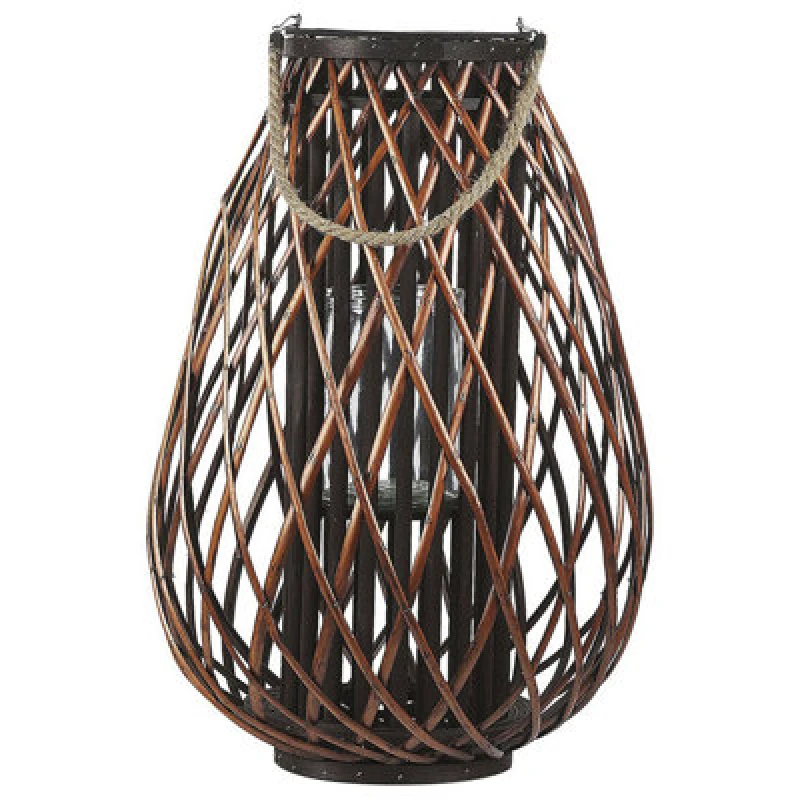 Image of Beliani Lantern Kiusiu Willow Wood 60 Cm Brown