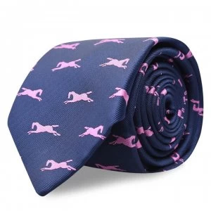 image of Shires Show Tie - Navy/Pink Pony