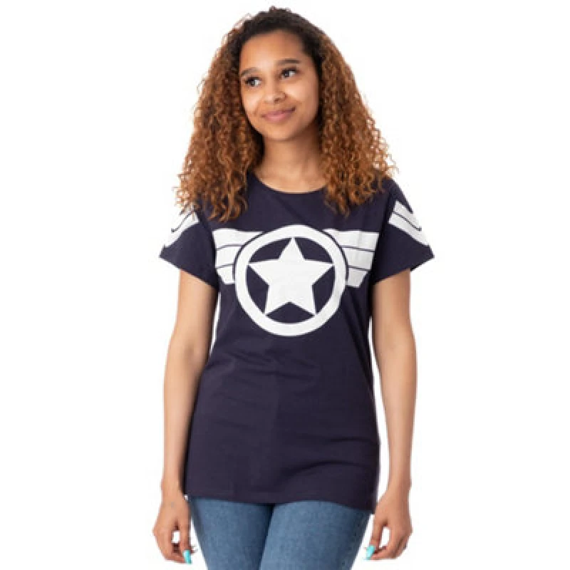 Image of Marvel Short Sleeved T-Shirt Blue female