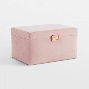 image of Blush Pink Velvet Jewellery Box