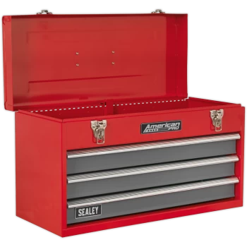 image of Sealey American Pro 3 Drawer Tool Chest Red / Grey