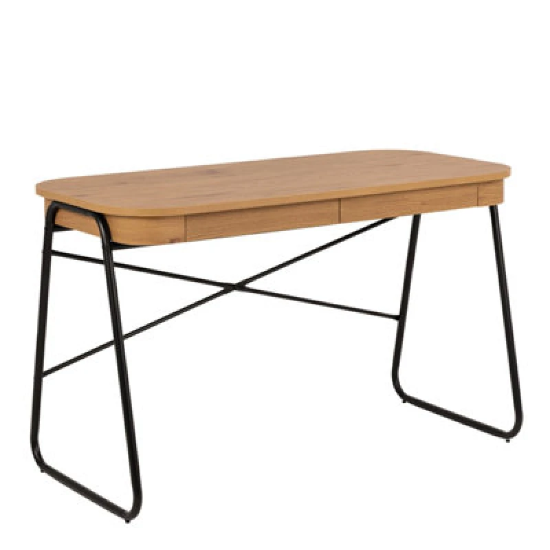 Image of Furniture To Go Blueton Office Desk With 2 Drawers In Black And Oak