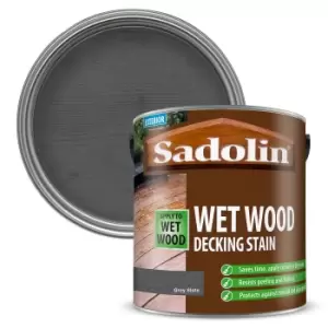 image of Sadolin Wet Wood Decking Stain Grey Slate - 2.5L