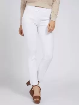 image of Guess ZOE PANTS womens Trousers in White. Sizes available:S,M