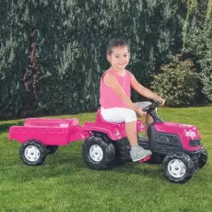 Image of Unicorn Large Pedal Tractor & Trailer - Pink