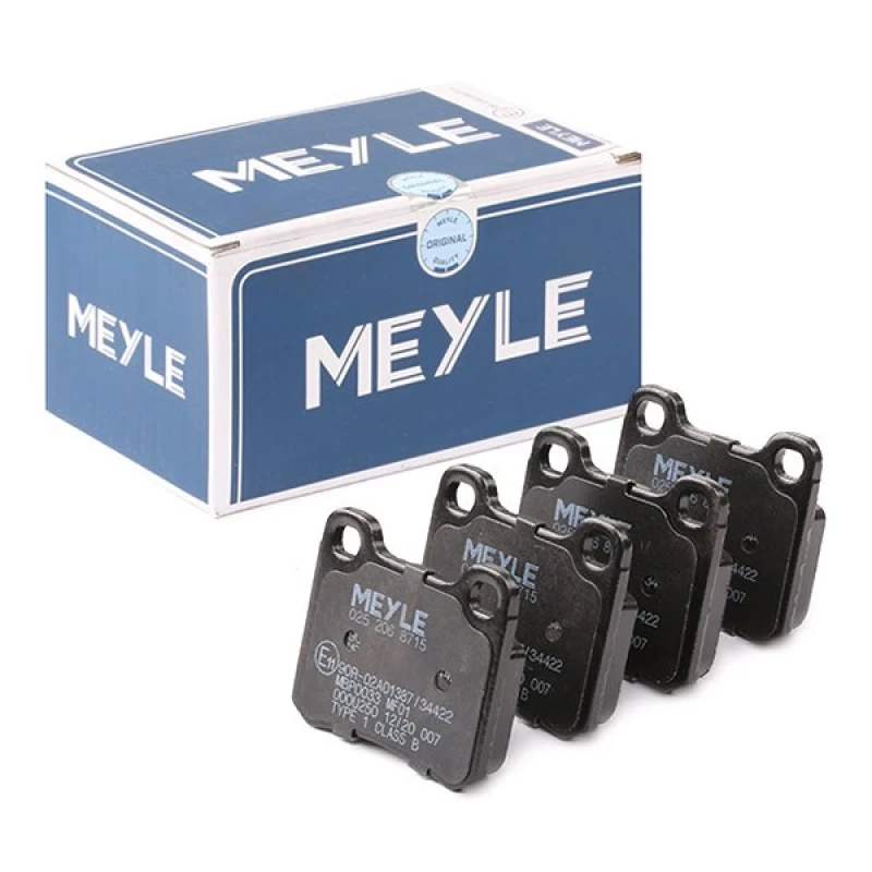 Image of MEYLE 025 206 8715 Brake pad set Rear Axle, excl. wear warning contact, Original Quality, with anti-squeak plate Brake Pad Set,disc brake (402)