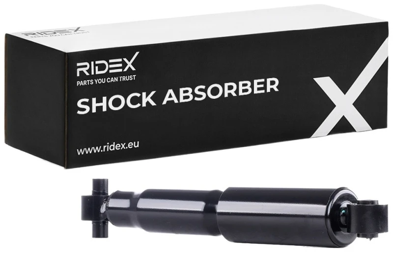Image of RIDEX 854S0565 Shock absorber Rear Axle, Gas Pressure, Twin-Tube, Telescopic Shock Absorber, Bottom eye Shock Absorber (854)