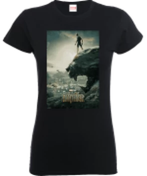 image of Black Panther Poster Womens T-Shirt - Black - S