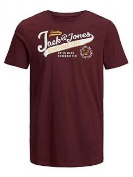 image of Jack & Jones Junior Boys Short Sleeve Logo T-Shirt - Port