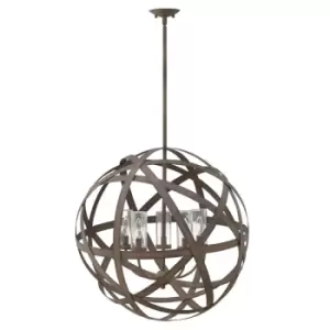 Image of Elstead Carson 5 Light Chandelier Vintage Iron