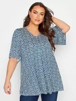Image of Yours V-Neck 3/4 Sleeve Top Blue Size 18, Women