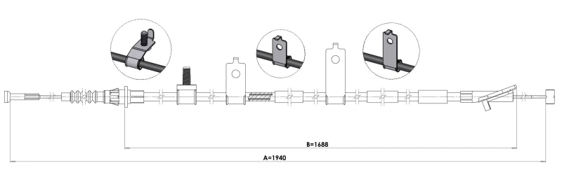 Image of Handbrake cable METZGER 1.MA007