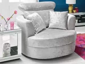 Image of LPD Bliss Large Silver Crushed Velvet Glitz Swivel Chair