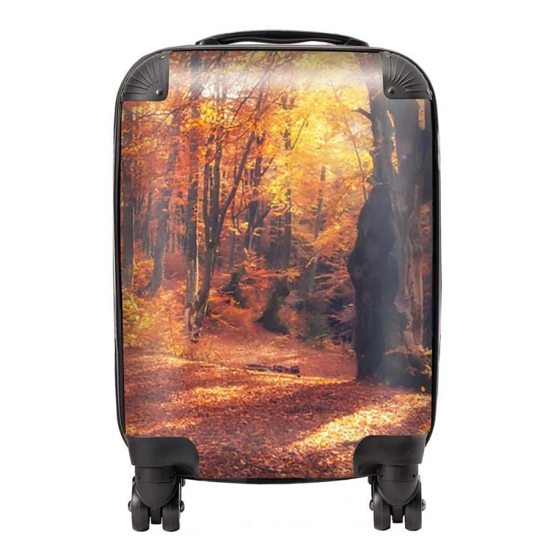 Image of Warren Reed - Designer Autumn Forest Suitcase in Brown Size: Large Brown Unisex Large
