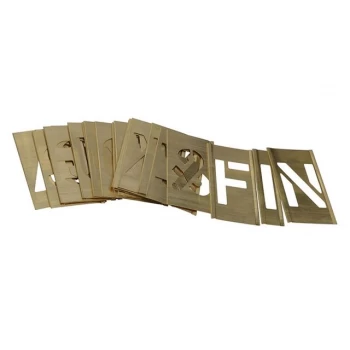 Image of Stencils Interlocking Brass Letter Stencil Set 1"