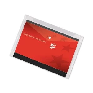 image of 5 Star A3 Envelope Wallet Polypropylene Transparent Pack of 5