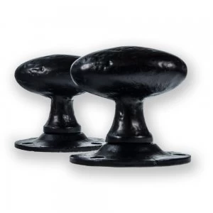 image of LocksOnline Antique Black Oval Mortice Door Knob Set