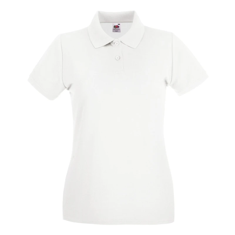 Image of Fruit Of The Loom Cotton Pique Lady Fit Polo Shirt White female