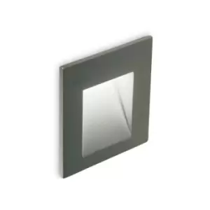 image of Ideal Lux LED Outdoor Square Recessed Wall Light Anthracite IP65, 3000K