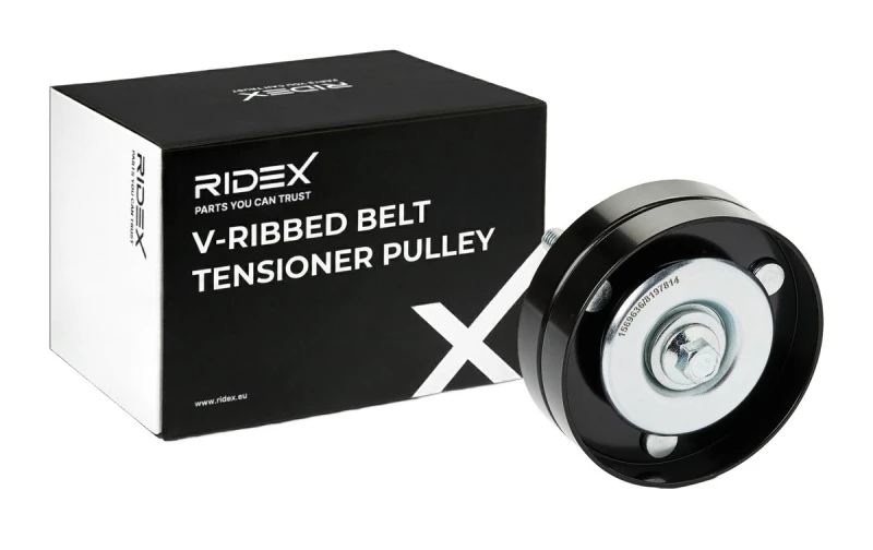 Image of RIDEX 310T0137 Tensioner Pulley Metal Tensioner Pulley,v-ribbed belt (310)