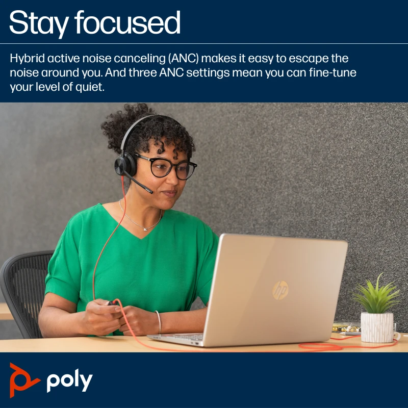 Image of HP Poly Poly Blackwire 8225 Microsoft Teams Certified USB-C Headset
