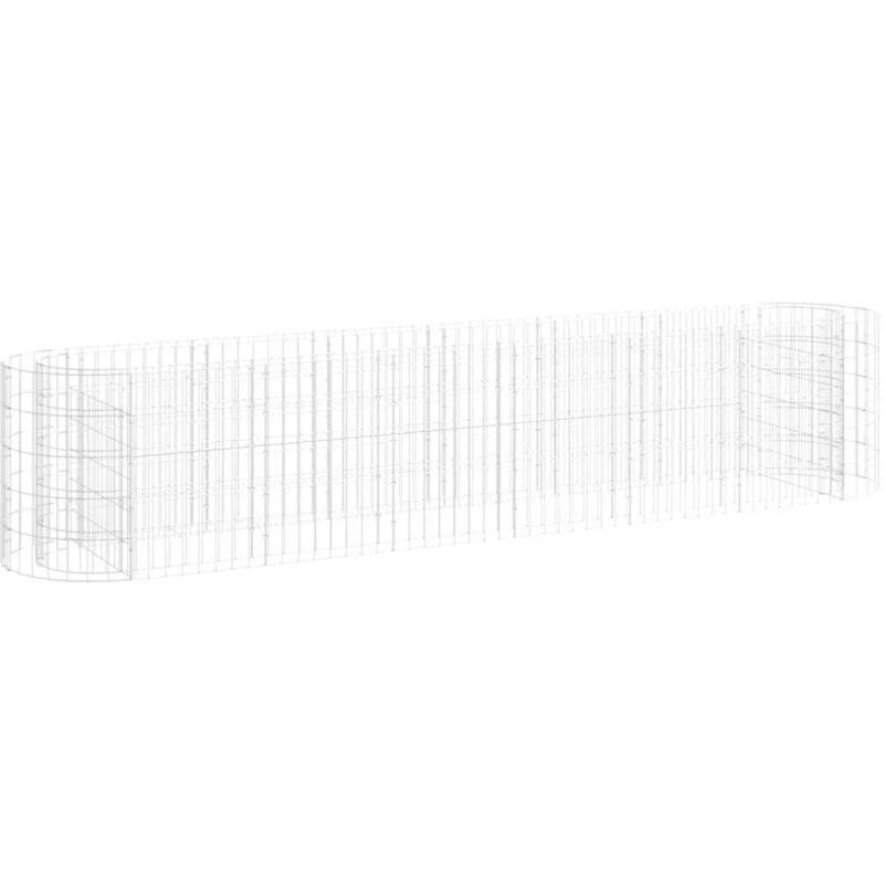 Image of vidaXL Gabion Raised Bed Galvanised Iron 260x50x50 cm, Silver 152026