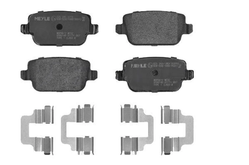 Image of MEYLE 025 245 3715 Brake pad set Rear Axle, not prepared for wear warning indicator, with accessories, Original Quality, with anti-squeak plate Brake