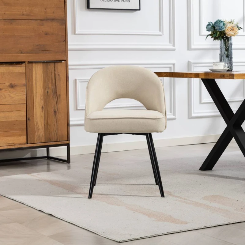 Image of Artemis Home Ashley Fabric Dining Chairs - Set of 2 in Beige Size: 2 Pack Beige Unisex 2 Pack