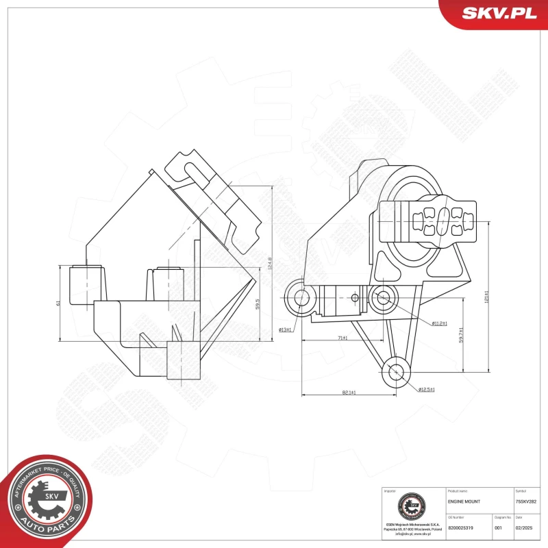 Image of ESEN SKV Engine mount ESEN SKV 75SKV282