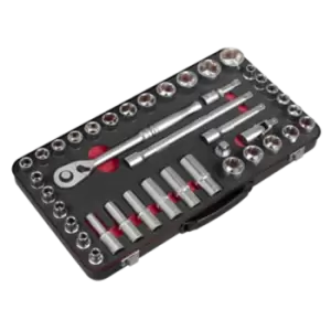 Image of Premier Socket Set 1/2"Sq Drive 40pc - Metric/Imperial - Premier Platinum Series