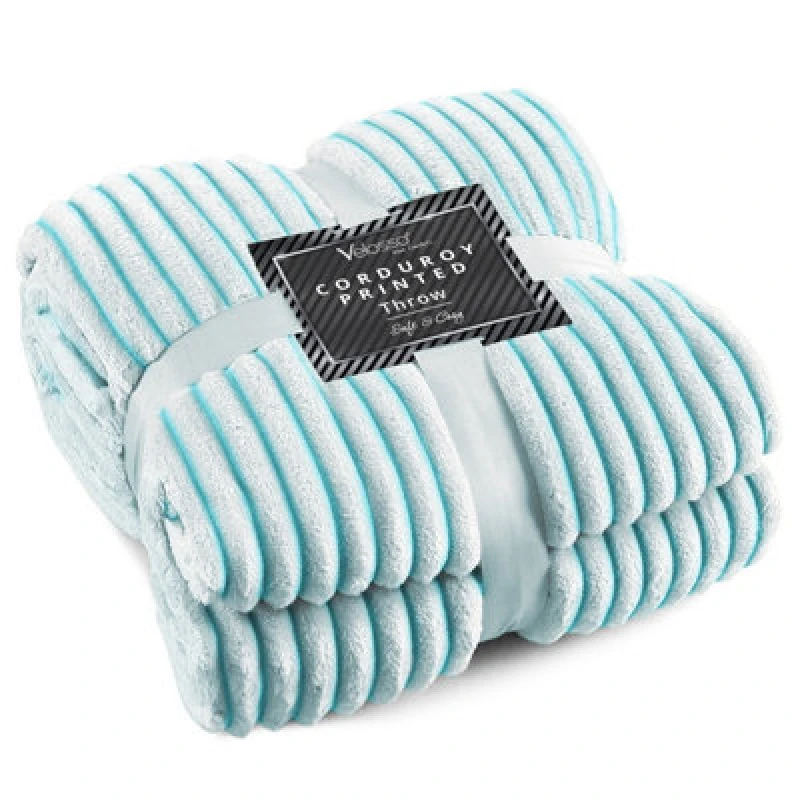 Image of Velosso Supersnug Cloud Soft Throw Blanket - Thermal Soft, Ribbed Design For Sofa, Bed, Lounge - Weave Blanket, Size 127Cm X 152Cm - Teal