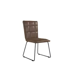 Image of Kettle Interiors Panel Back Chair With Angled Legs Brown