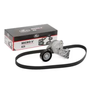 Image of GATES V-ribbed belt set VW,AUDI,SKODA K036PK1123 Serpentine belt kit,Auxiliary belt kit,Poly V-belt kit,V-ribbed belt kit