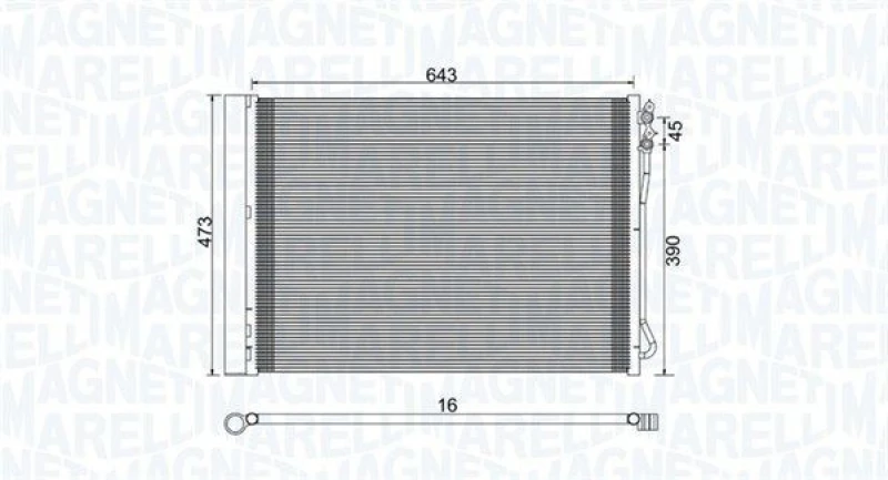 Image of MAGNETI MARELLI Air conditioning condenser MAGNETI MARELLI 350203781000