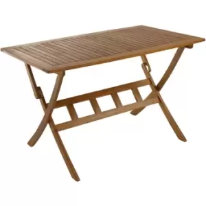 Image of Charles Bentley FSC Acacia Hardwood Rectangular Folding Table - Brown
