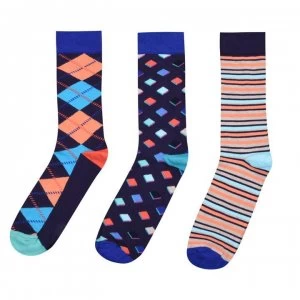 image of Happy Socks 3 Pack Socks - Navy Multi 5501